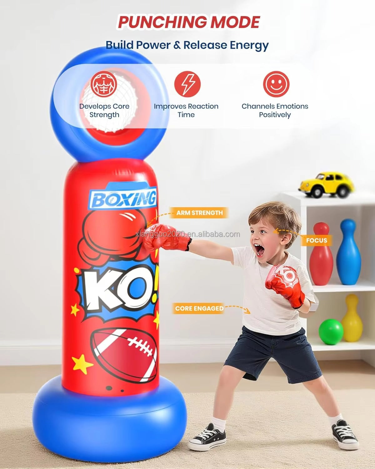 Inflatable Punching Bag for Kids (Freestanding)