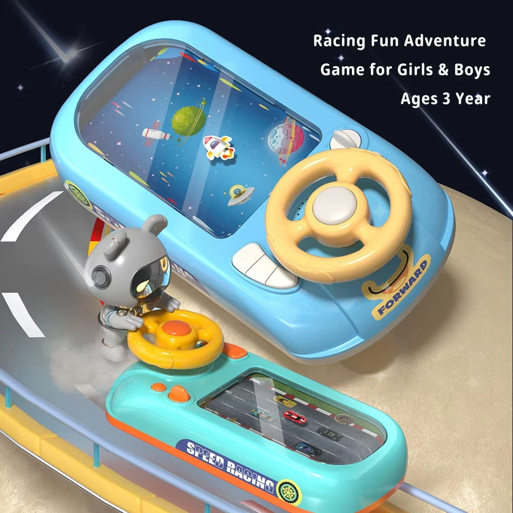 Adventure Racing Game Box for Kids – Interactive Steering Wheel Car Track Toy